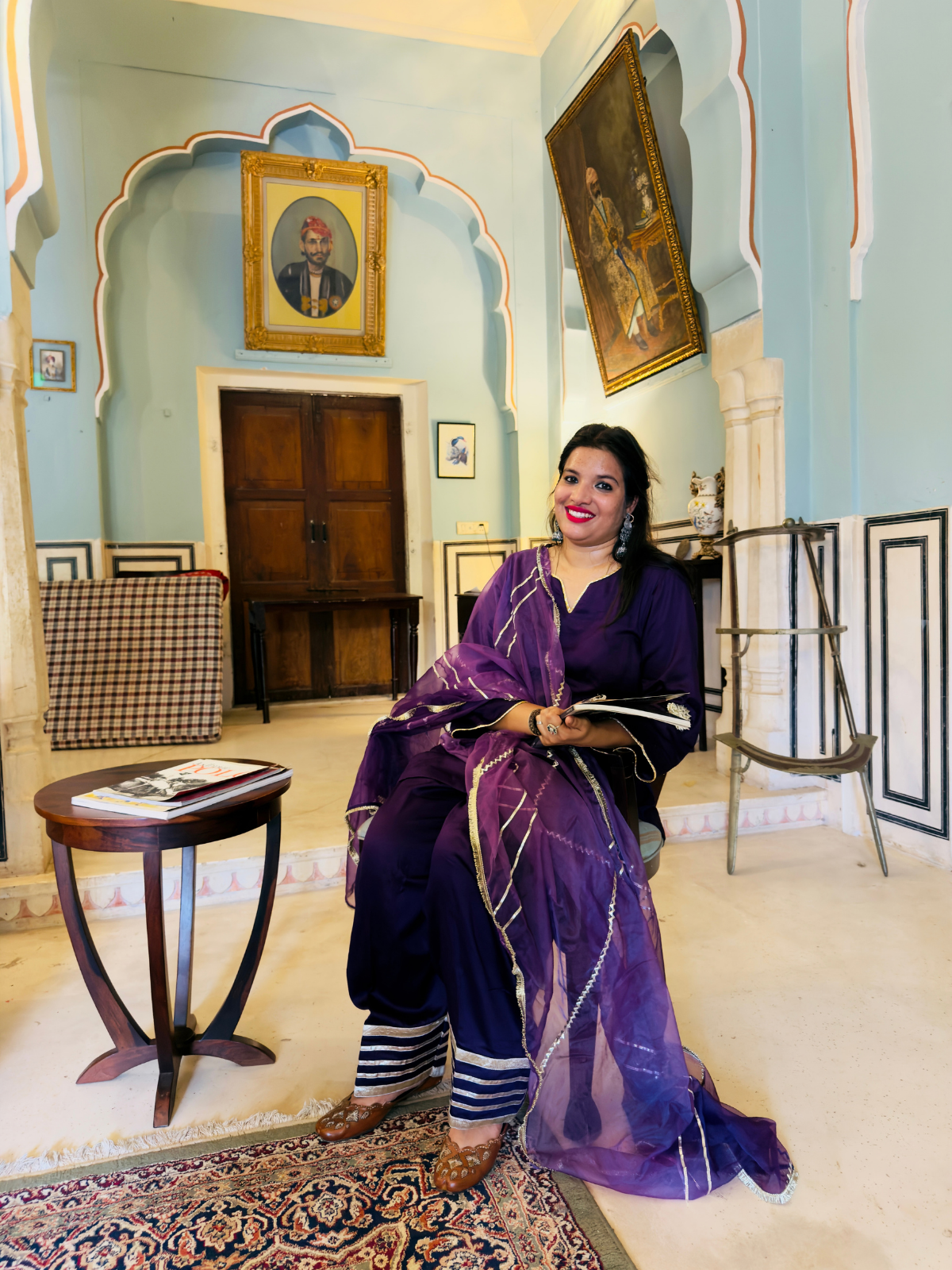 Purple Jam cotton silk farshi suit set