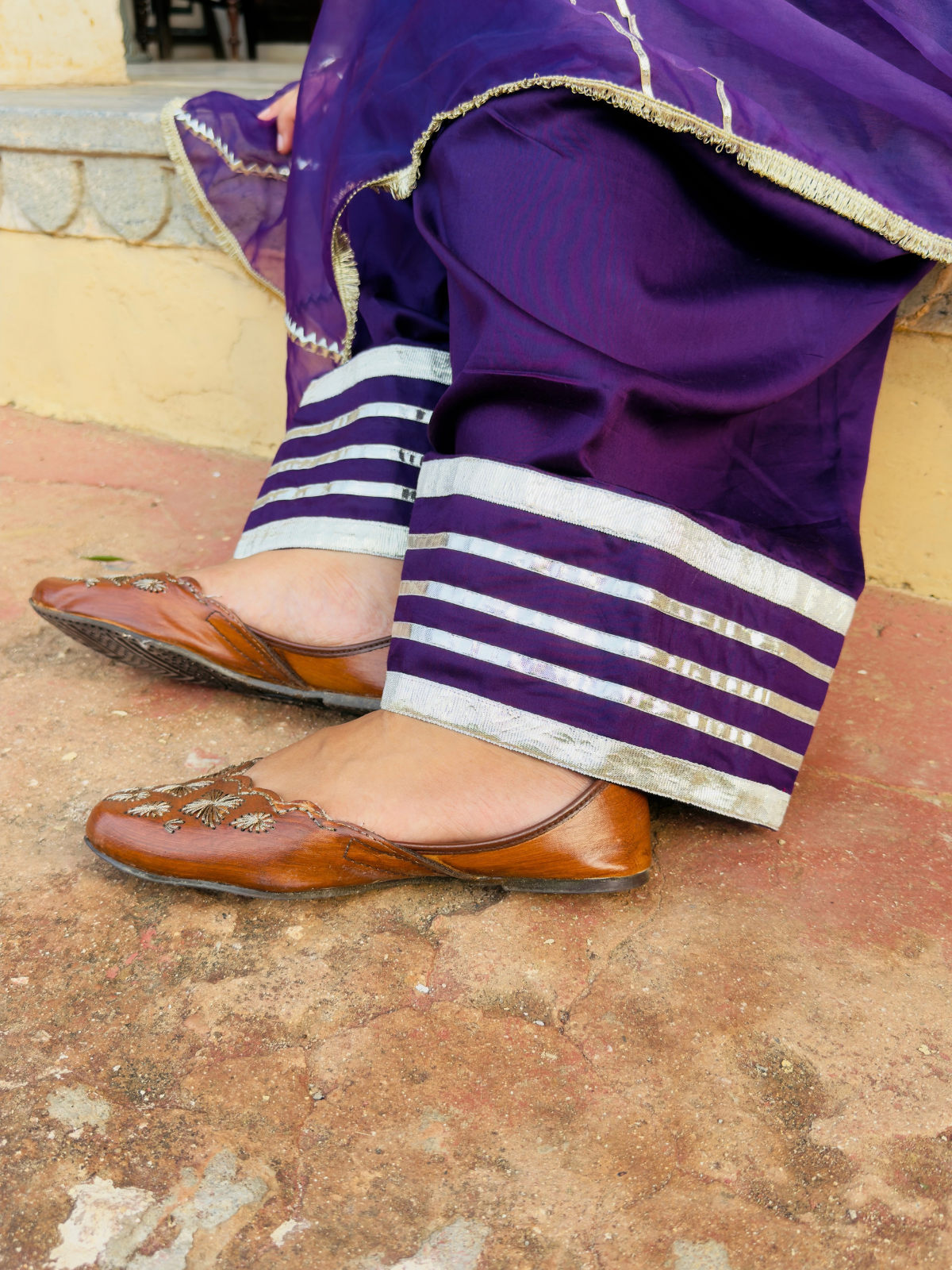 Purple Jam cotton silk farshi suit set