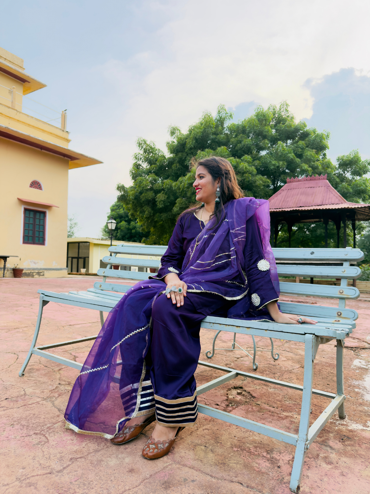 Purple Jam cotton silk farshi suit set