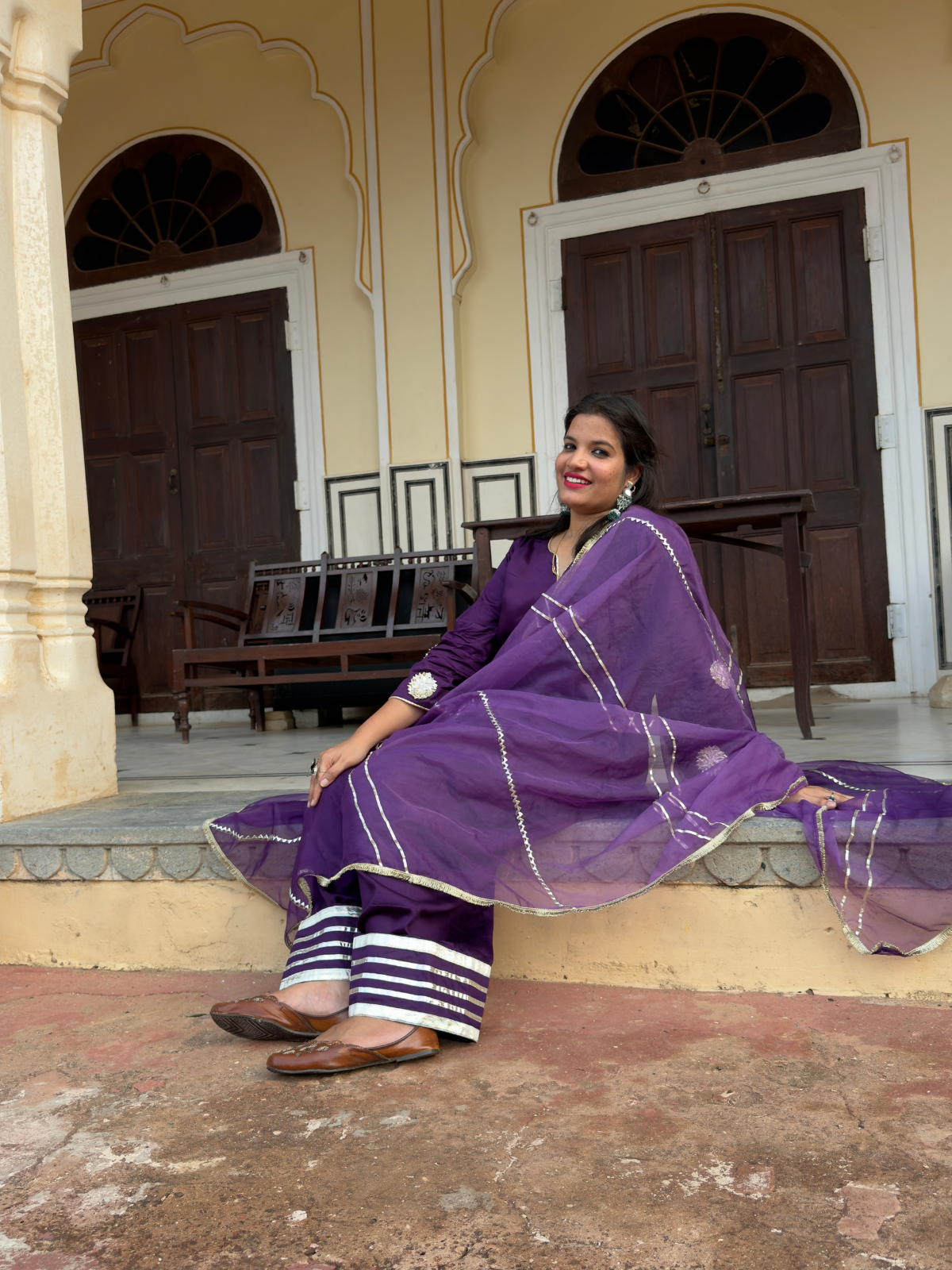 Purple Jam cotton silk farshi suit set