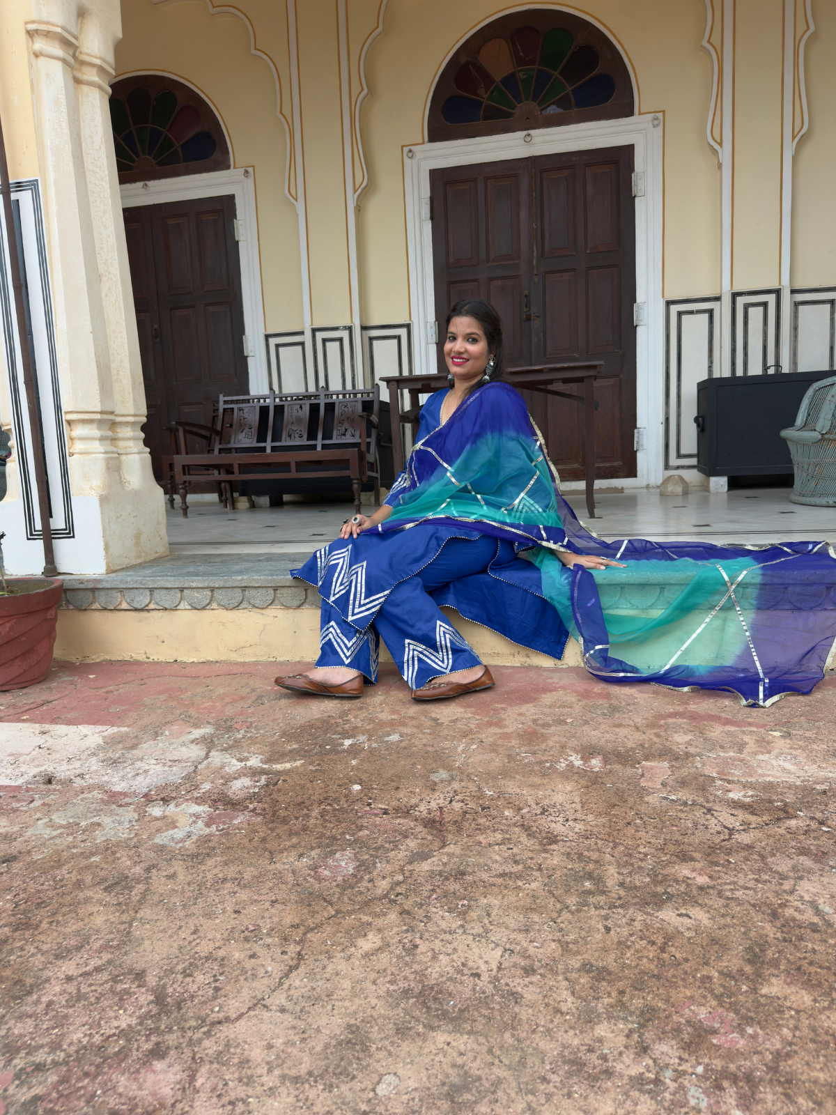 Jam cotton silk Kurta Set with dupatta