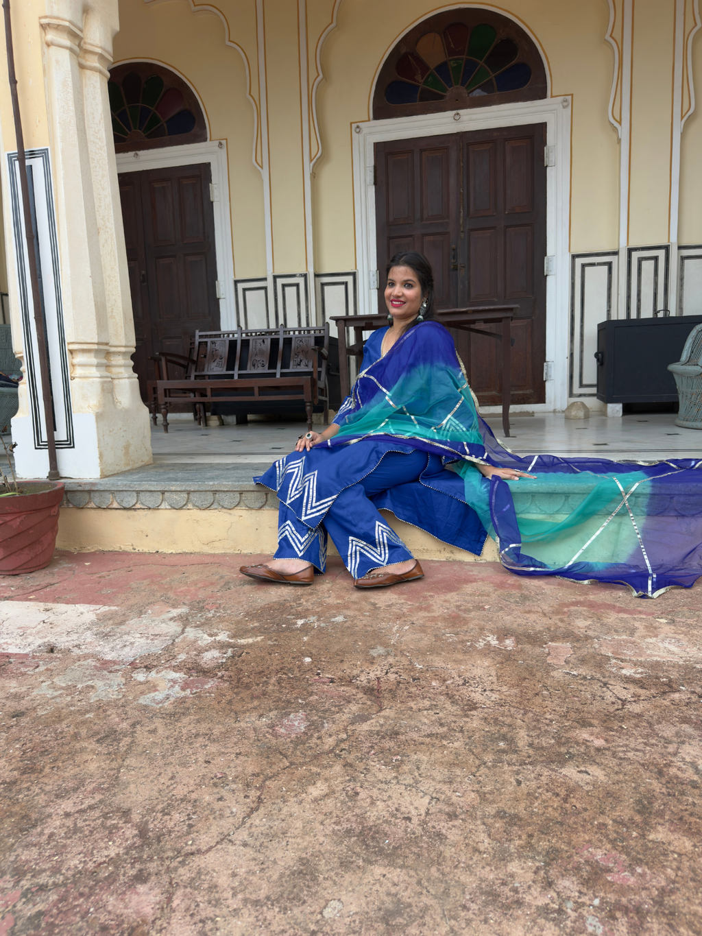 Jam cotton silk Kurta Set with dupatta