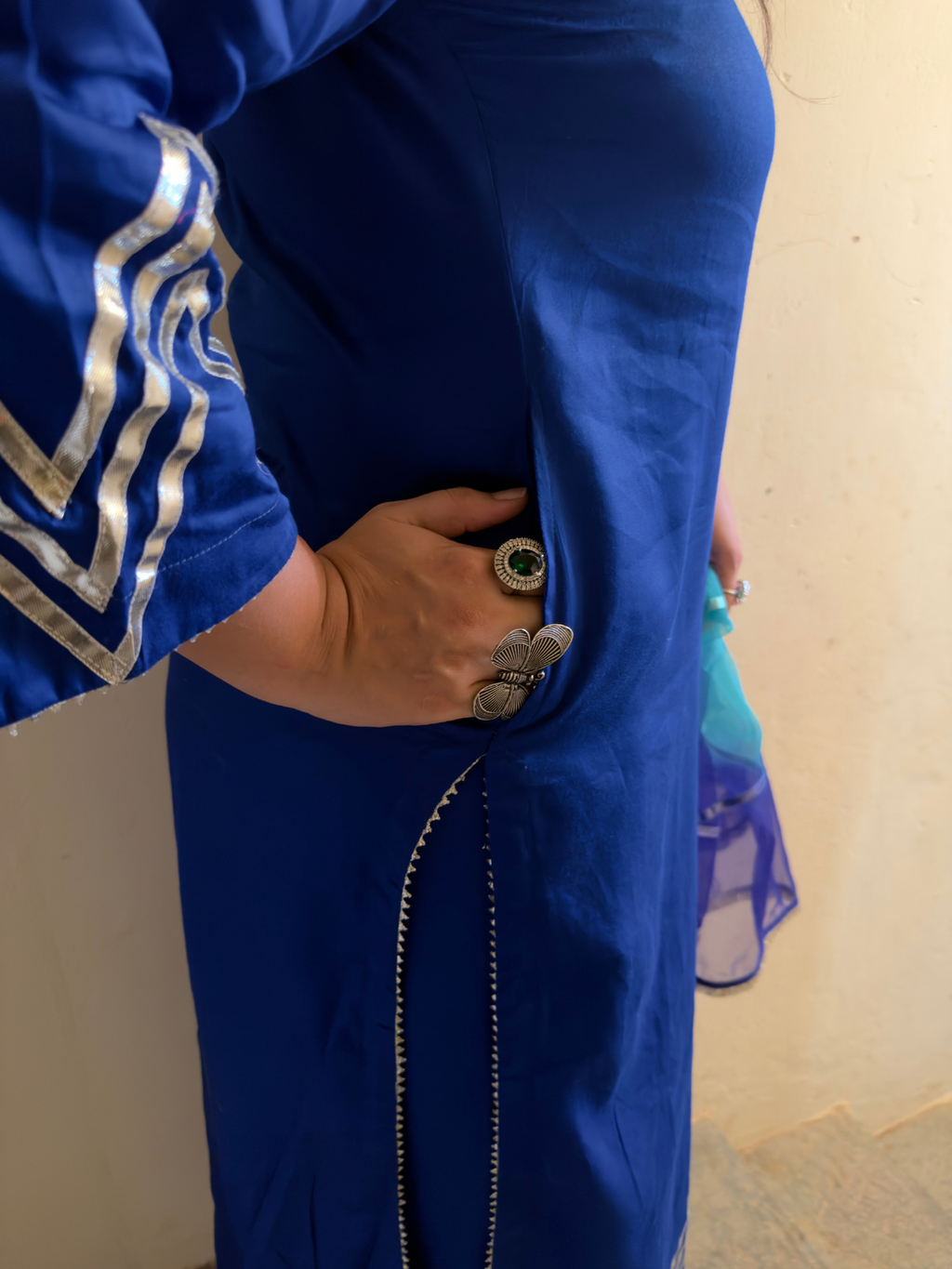 Jam cotton silk Kurta Set with dupatta
