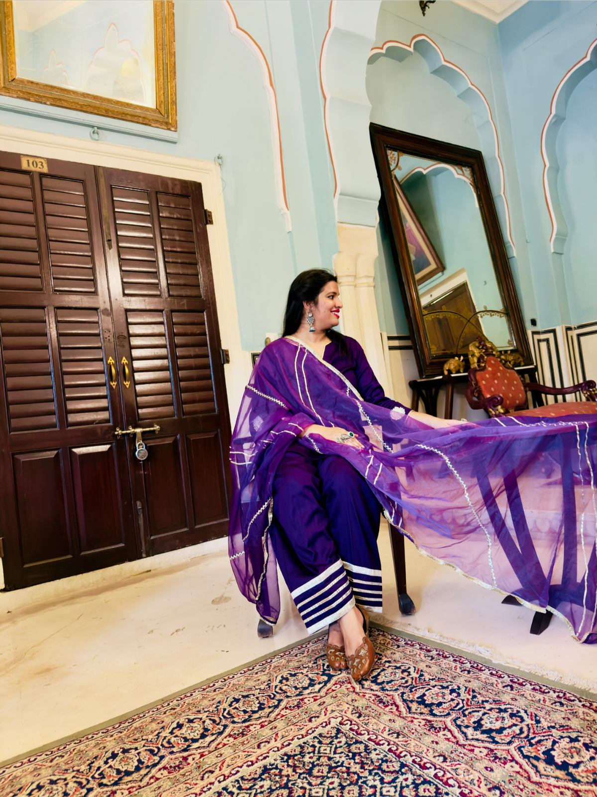 Purple Jam cotton silk farshi suit set