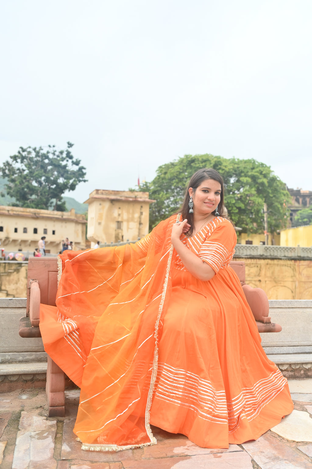 Love of orange suit set with dupatta