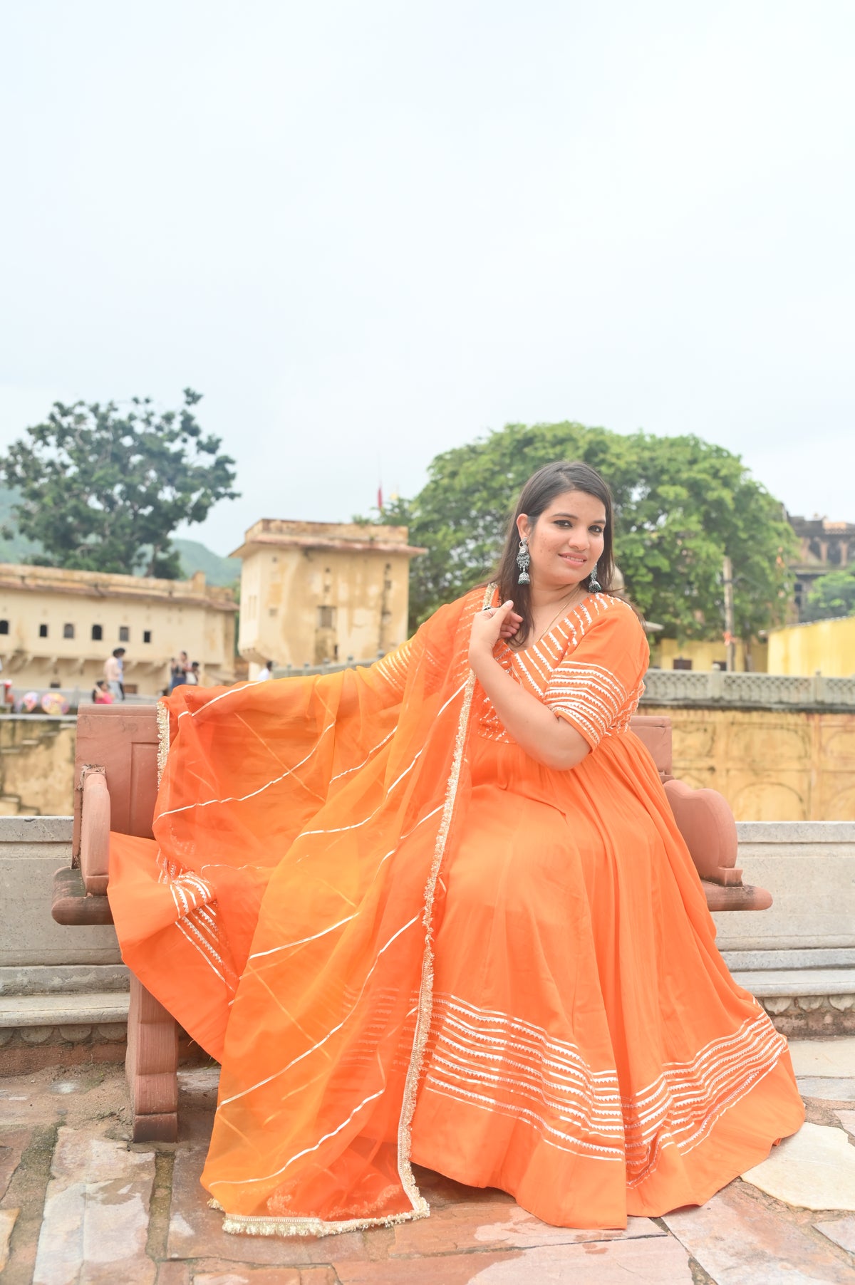Love of orange suit set with dupatta