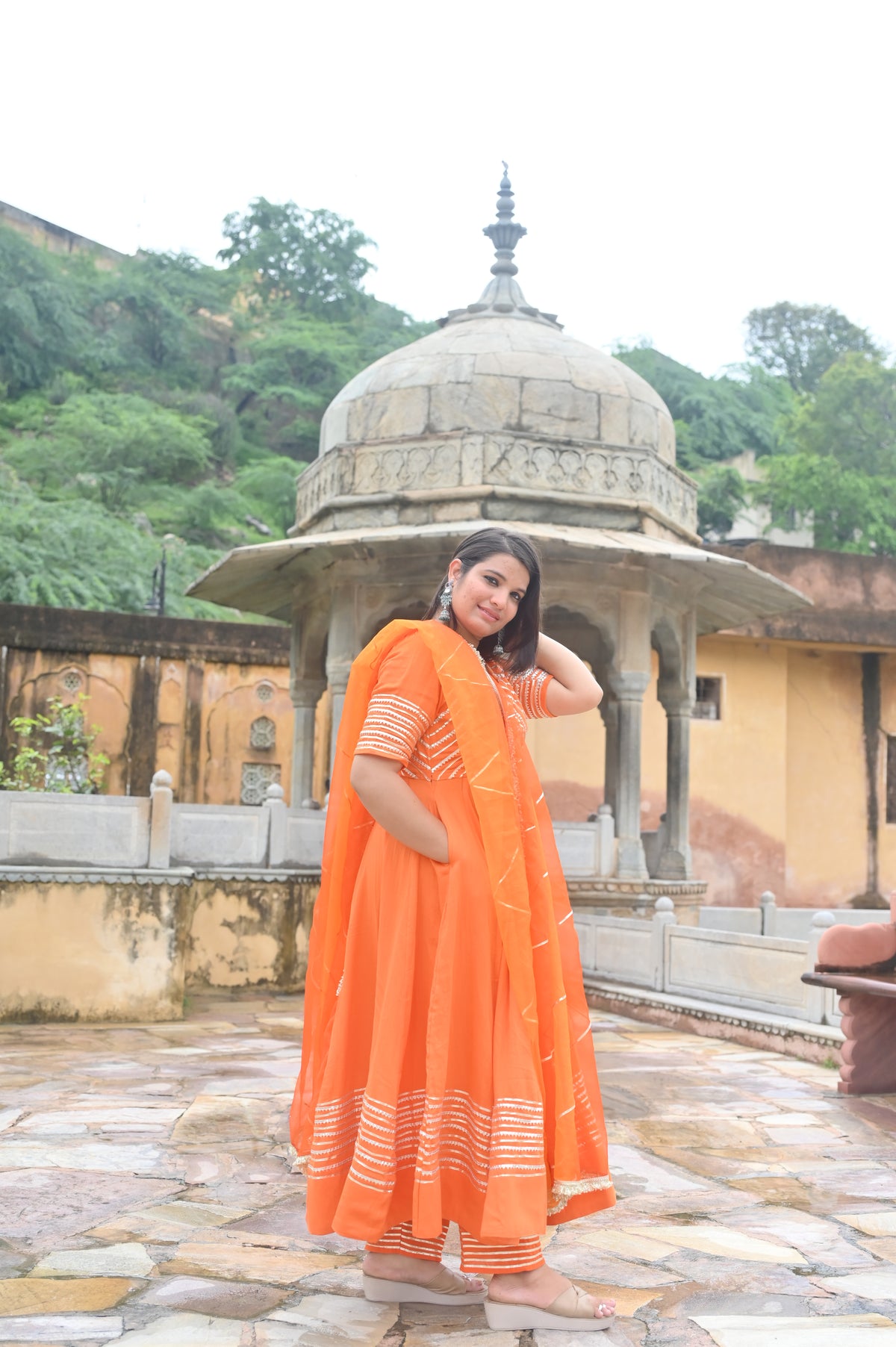 Love of orange suit set with dupatta