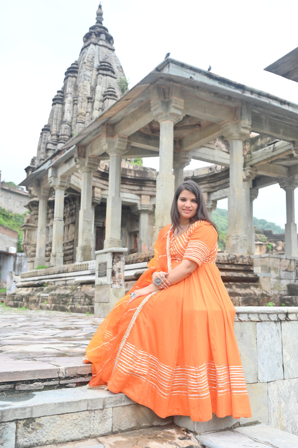 Love of orange suit set with dupatta