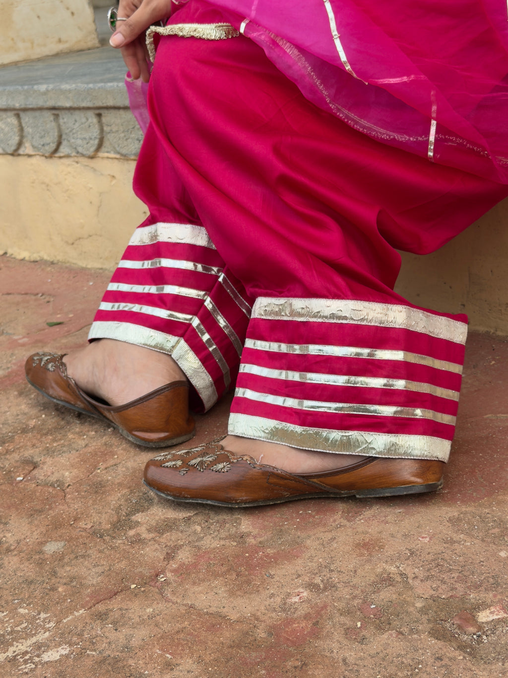 Pink Jam cotton silk farshi suit set